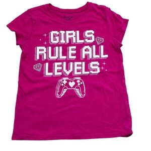 Childrens Place Girls M 7 8 Short Sleeve T Shirt Top Diamond Stars Gamepad
